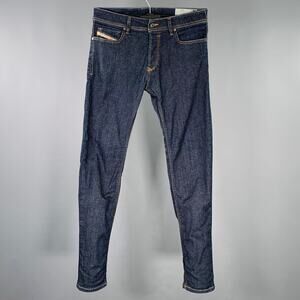 DIESEL Size 30 Troxer Blue Contrast Stitch Cotton Blend Skinny Jeans